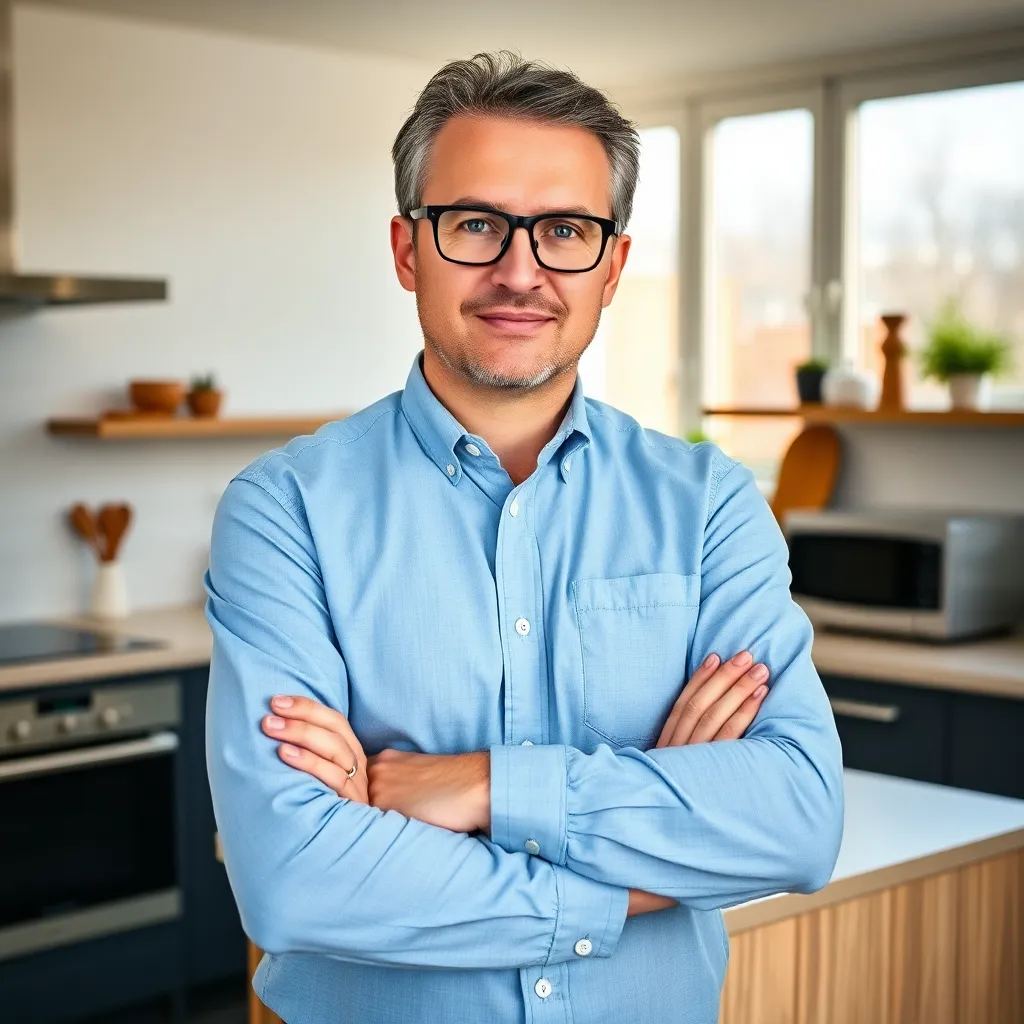 Man van middelbare leeftijd met grijzend haar in casual overhemd