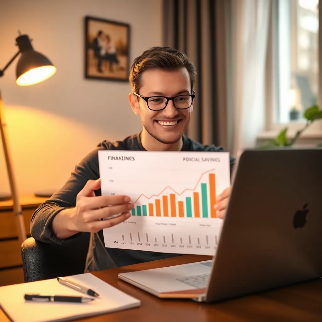 Persoon analyseert uitgaven op tablet met grafieken en bankapp