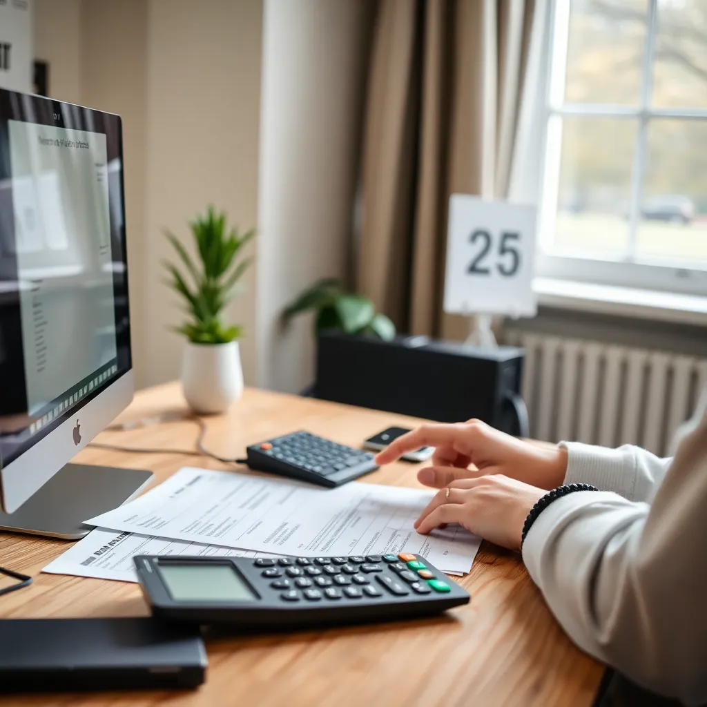 Persoon bekijkt Nederlandse belastingaangifte op computer